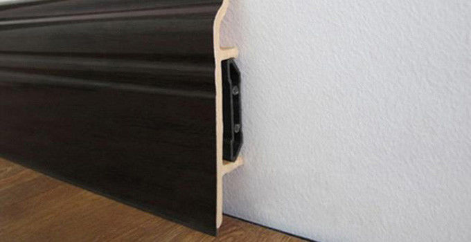 Interior Waterproof Skirting Board PVC ,  Laminate Floor Skirting Trim